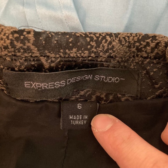 Express Studio Design Jacket Blazer Womens Sz 6 Brown Black Snake Print Cotton - Picture 7 of 11